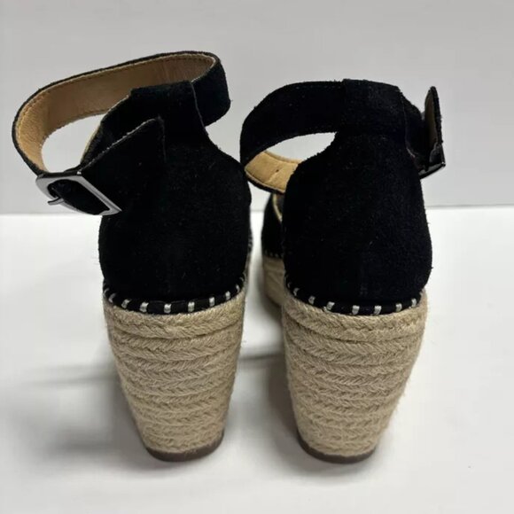 Crown Vintage Women’s Jaussie Espadrille Wedge Sandals Black, Size 7.5 M - Picture 4 of 6